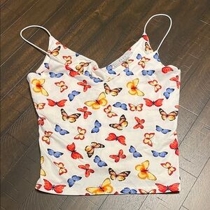 Gaze Colorful Butterfly Print Camisole